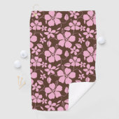 SERVIETTE DE GOLF HAWAIIAN HULA (HIBISCUS) BROWN/PINK (En situation)