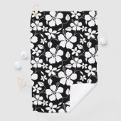 SERVIETTE DE GOLF HAWAIIAN HULA (HIBISCUS) TOUR DE GOLF NOIR (En situation)