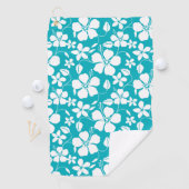 SERVIETTE DE GOLF HAWAIIAN HULA (HIBISCUS) TURQUOISE (En situation)