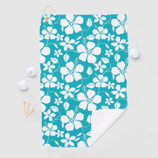 SERVIETTE DE GOLF HAWAIIAN HULA (HIBISCUS) TURQUOISE (En situation)