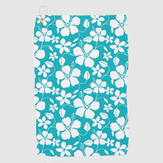 SERVIETTE DE GOLF HAWAIIAN HULA (HIBISCUS) TURQUOISE (Devant)