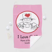 Serviette De Golf Heart Fairy © Customisé Golf Towel (En situation)