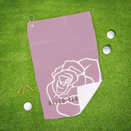 Serviette De Golf Hello Beautity - Moderne Chic Rose Rose