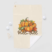 Serviette De Golf Hello Fall - Cosy Citrouille Patch (En situation)
