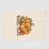Serviette De Golf Hello Fall - Cosy Citrouille Patch (Horizontal)