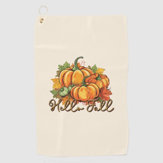 Serviette De Golf Hello Fall - Cosy Citrouille Patch (Devant)