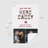 Serviette De Golf Hero Daddy Father's Day 2 Photo Collage (En situation)