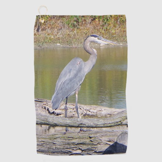 Serviette De Golf Héron bleu (Devant)