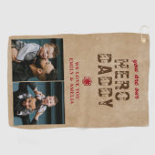 Serviette De Golf Héros rustique Daddy Père`s Day 2 Photo Collage (Horizontal)