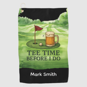 Serviette De Golf Heure de départ de golf avant que je fasse la fête