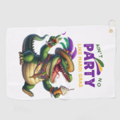 Serviette De Golf Heureux Mardi Gras Alligator (Horizontal)
