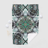 Serviette De Golf Hexagone avec bannière et graffiti gauche, numériq (En situation)