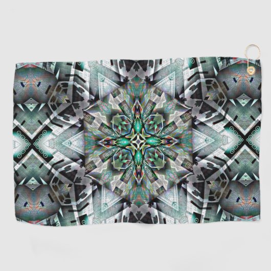 Serviette De Golf Hexagone avec bannière et graffiti gauche, numériq (Horizontal)