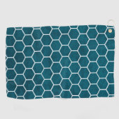 Serviette De Golf Hexagone Motif Hexagon Bleu profond (Horizontal)