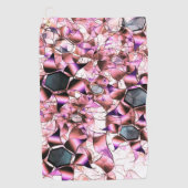 Serviette De Golf Hexagons entourés de formes pétales roses (Devant)