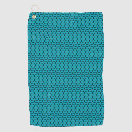 Serviette De Golf Hexagons sur Arrière - plan turquoise (Devant)