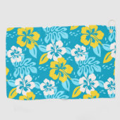 Serviette De Golf Hibiscus hawaïen bleu motif floral (Horizontal)