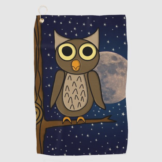 Serviette De Golf Hibou nocturne (Devant)