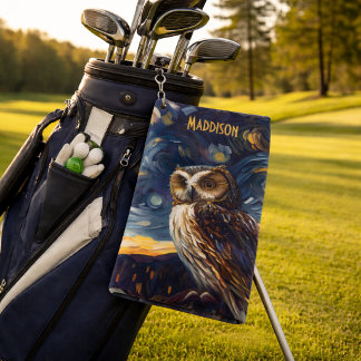 Serviette De Golf Hibou Nuit Étoilée