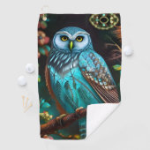 Serviette De Golf Hibou turquoise (En situation)