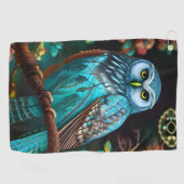 Serviette De Golf Hibou turquoise (Horizontal)