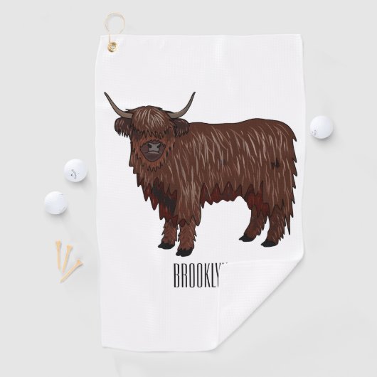 Serviette De Golf Highland cow (En situation)
