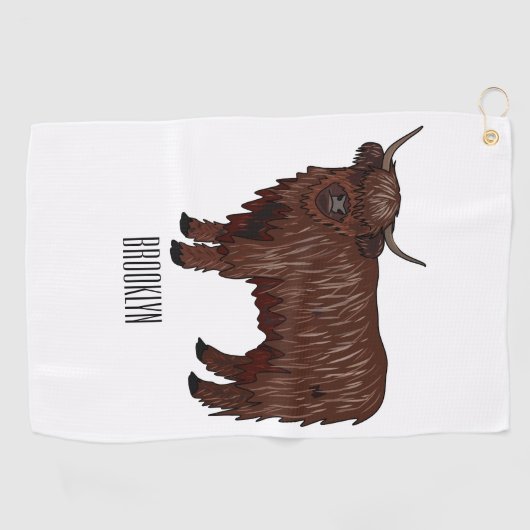 Serviette De Golf Highland cow (Horizontal)