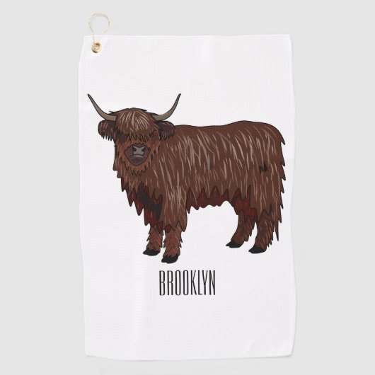 Serviette De Golf Highland cow (Devant)