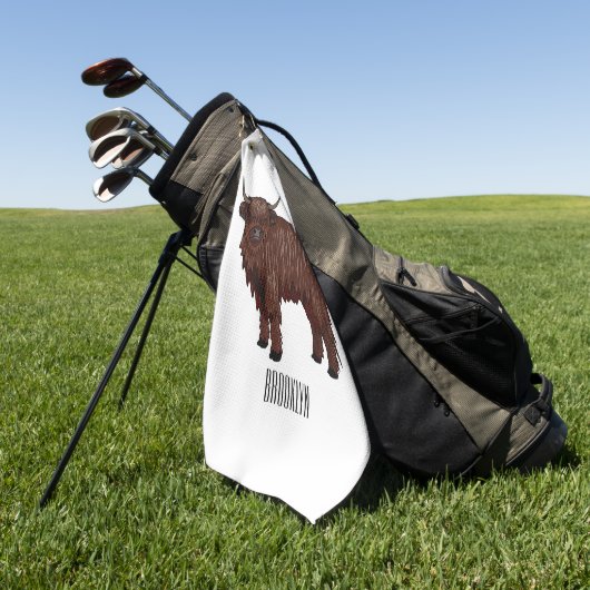 Serviette De Golf Highland cow (Vert)