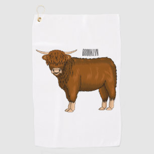 Serviette De Golf Highland cow