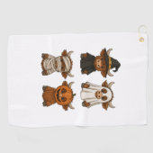 Serviette De Golf Highland Cow Halloween Funny automne Éffrayant (Horizontal)