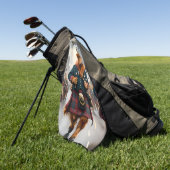 Serviette De Golf Highland Harmony : Bagpipe Highland Cow Band (Vert)