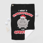Serviette De Golf Hippopotamus For Christmas Venin (En situation)