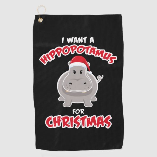 Serviette De Golf Hippopotamus For Christmas Venin (Devant)