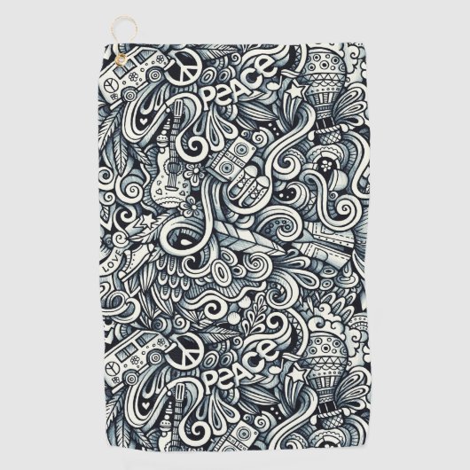 Serviette De Golf Hippy Dans Soixante (Devant)