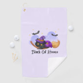 Serviette De Golf Hisses de chats noirs (En situation)
