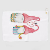 Serviette De Golf Hiver Gnomes Et Cookies Aquarelle Art Top (Horizontal)