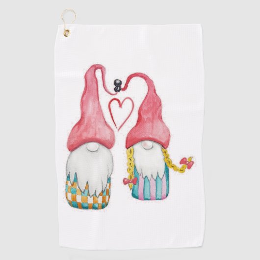 Serviette De Golf Hiver Gnomes Et Cookies Aquarelle Art Top (Devant)