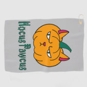 Serviette De Golf Hocus pawcus Halloween citrouille ginger cat magie (Horizontal)