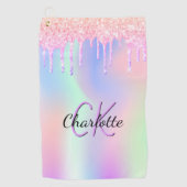 Serviette De Golf Holographie rose violet parties scintillant person (Devant)