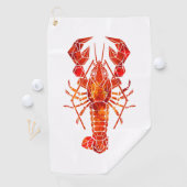 Serviette De Golf Homard polygonal rouge (En situation)