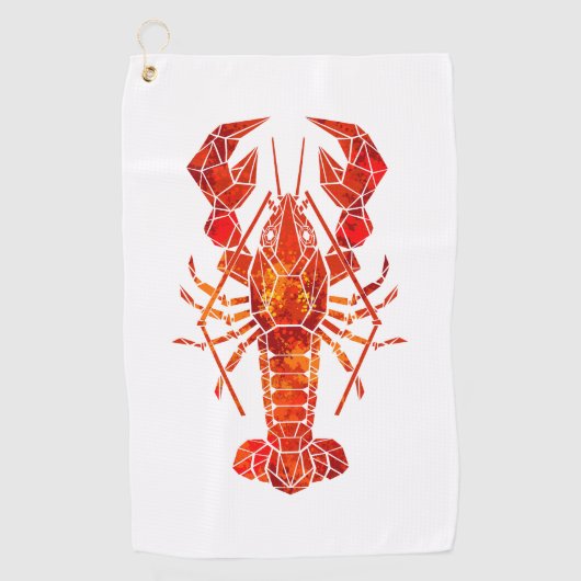 Serviette De Golf Homard polygonal rouge (Devant)
