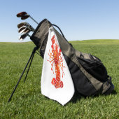 Serviette De Golf Homard polygonal rouge (Vert)