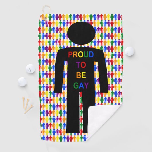 Serviette De Golf Hommes gays LGBTQ Silhouette et arc-en-ciel (En situation)