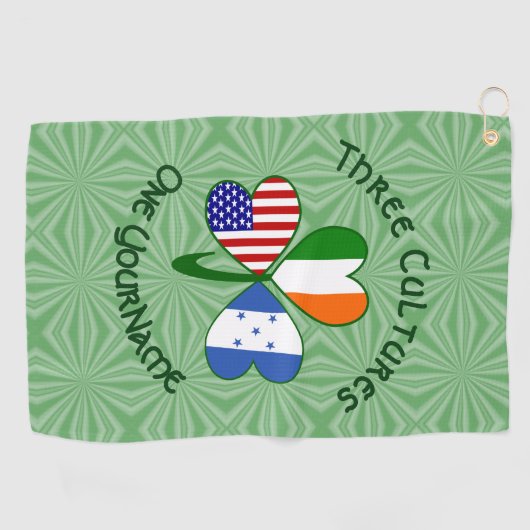 Serviette De Golf Hondúras Irlande USA Shamrock Drapeau personnalisé (Horizontal)