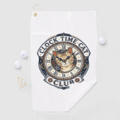 Serviette De Golf Horloge Temps Chat Chat Graphique Tee Art - Horlog (En situation)