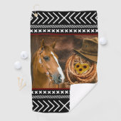 Serviette De Golf Horse cowboy Hat Lasso Western (En situation)