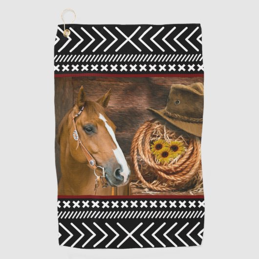 Serviette De Golf Horse cowboy Hat Lasso Western (Devant)