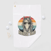 Serviette De Golf Horse Dad Vintage Sunset Engraving Vector Design_1 (En situation)