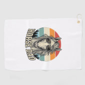 Serviette De Golf Horse Dad Vintage Sunset Engraving Vector Design_1 (Horizontal)